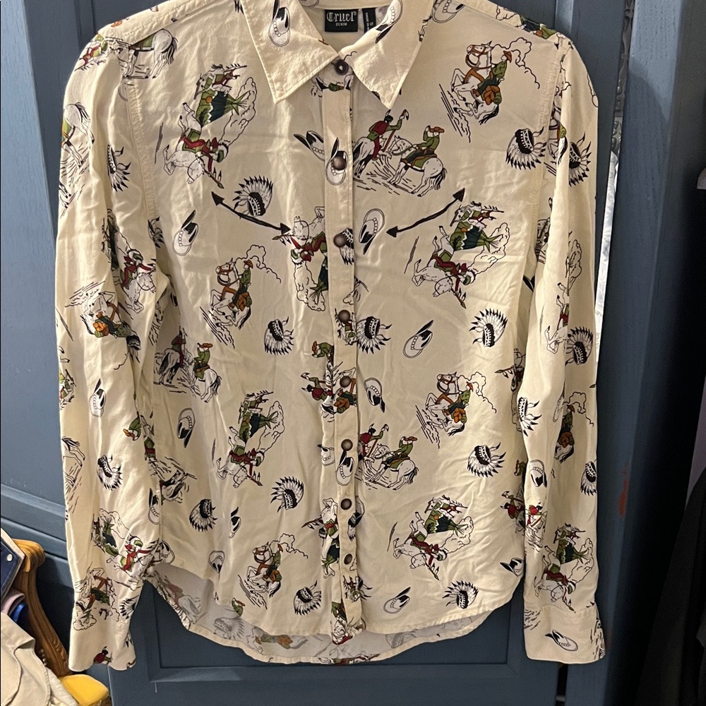 Cream Printed women’s Rodeo Shirt